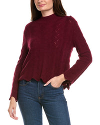 Kier + J Fancy Stitch Mock Neck Wool & Cashmere-Blend Sweater