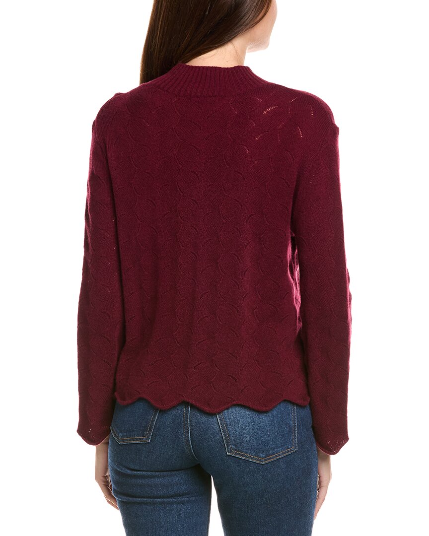 Kier + J Fancy Stitch Mock Neck Wool & Cashmere-Blend Sweater