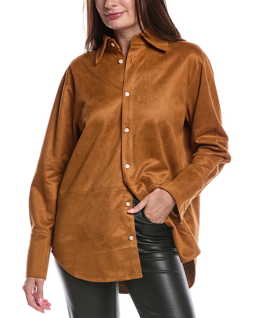 Toccin Kali Faux Suede Boyfriend Shirt