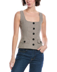 Toccin Georgia Linen-Blend Button Top
