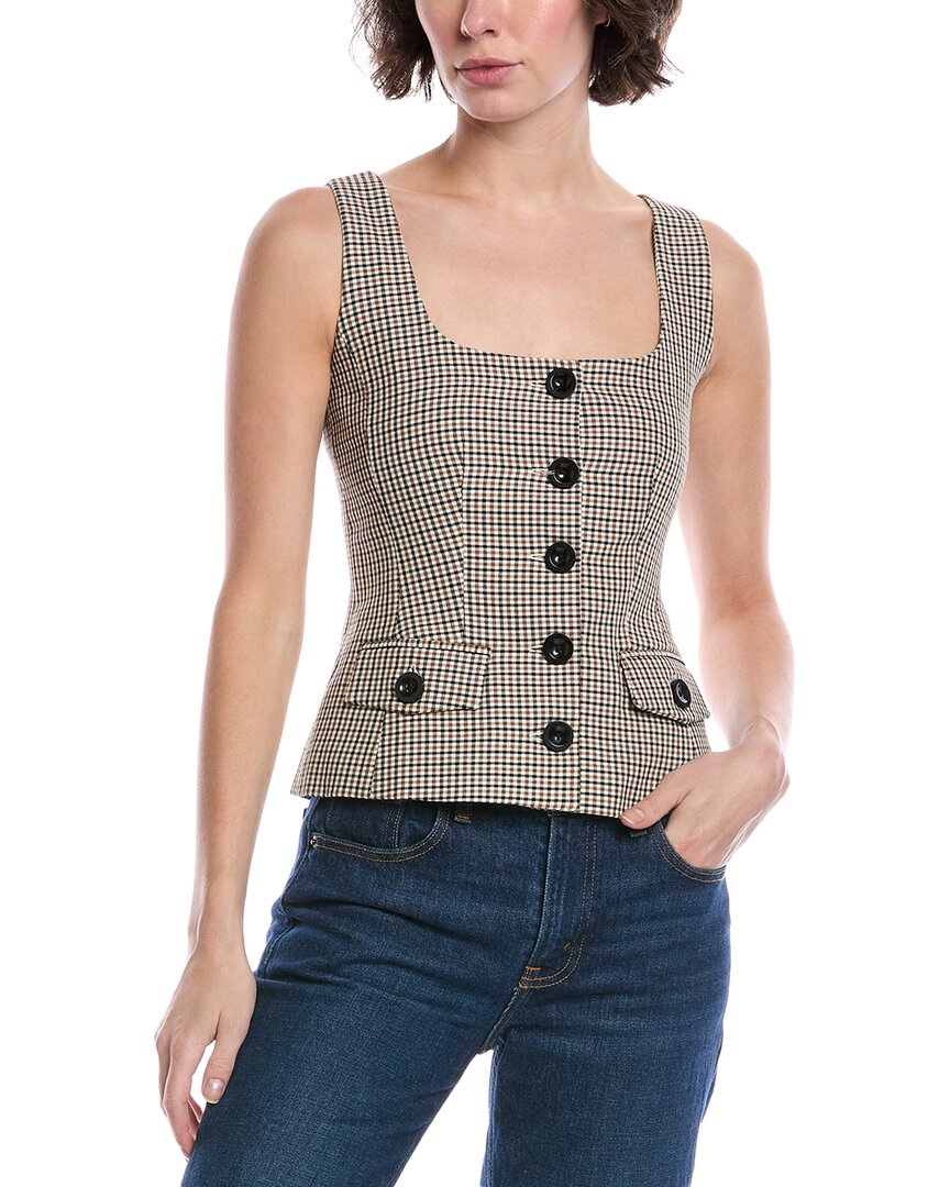 Toccin Georgia Linen-Blend Button Top