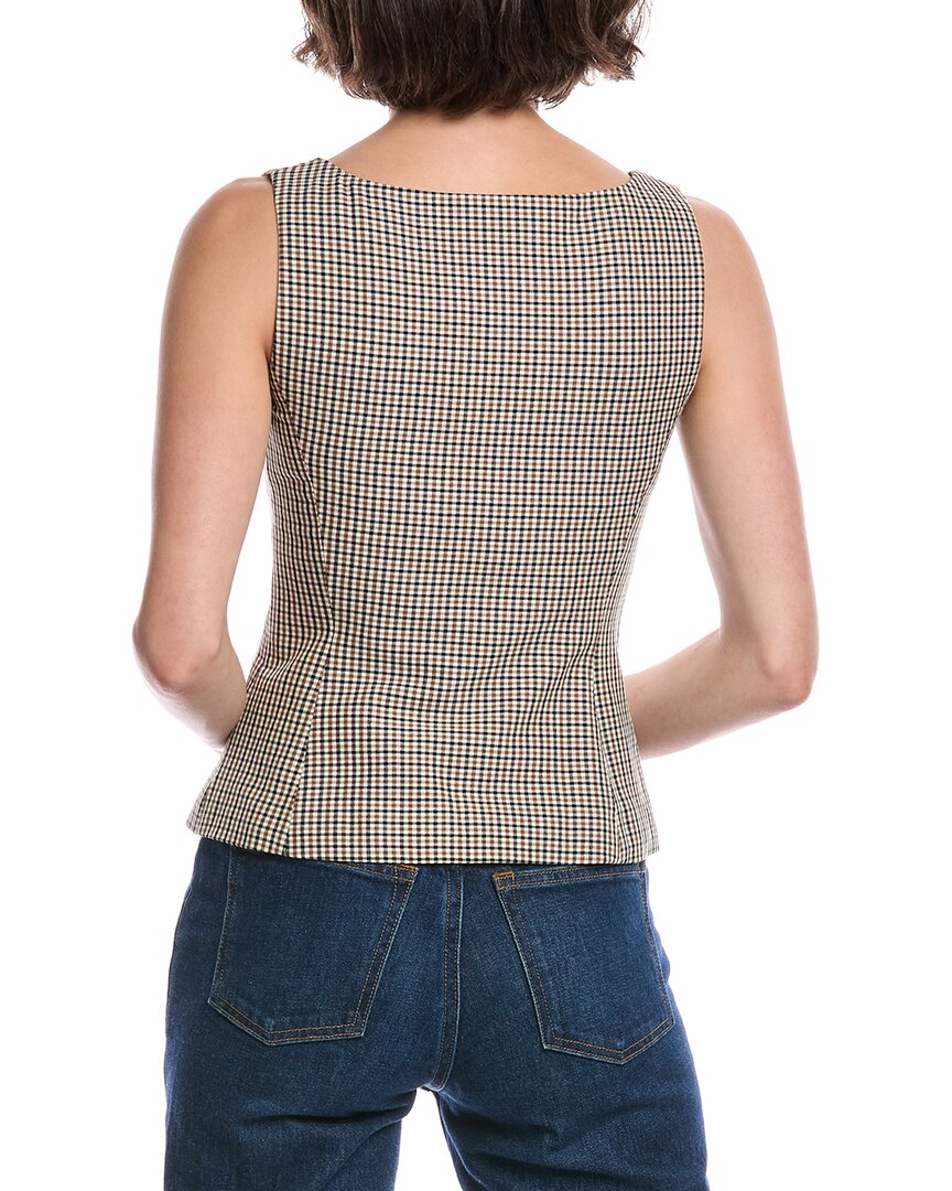 Toccin Georgia Linen-Blend Button Top