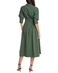 SIMKHAI Simkhai Womens  Jazz Pintuck Midi Dress, Xs, Green