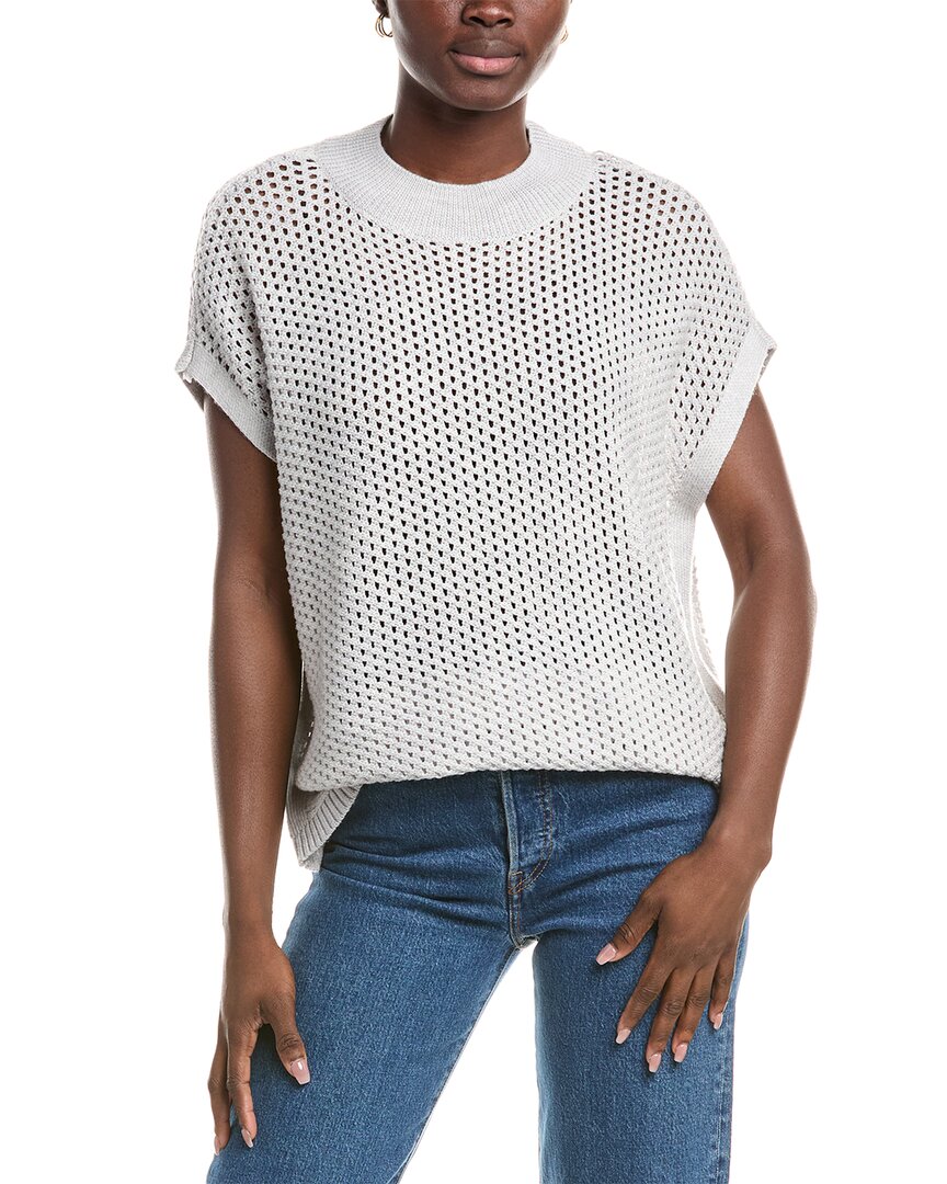 Eileen Fisher Mock Neck Wool Square Sweater
