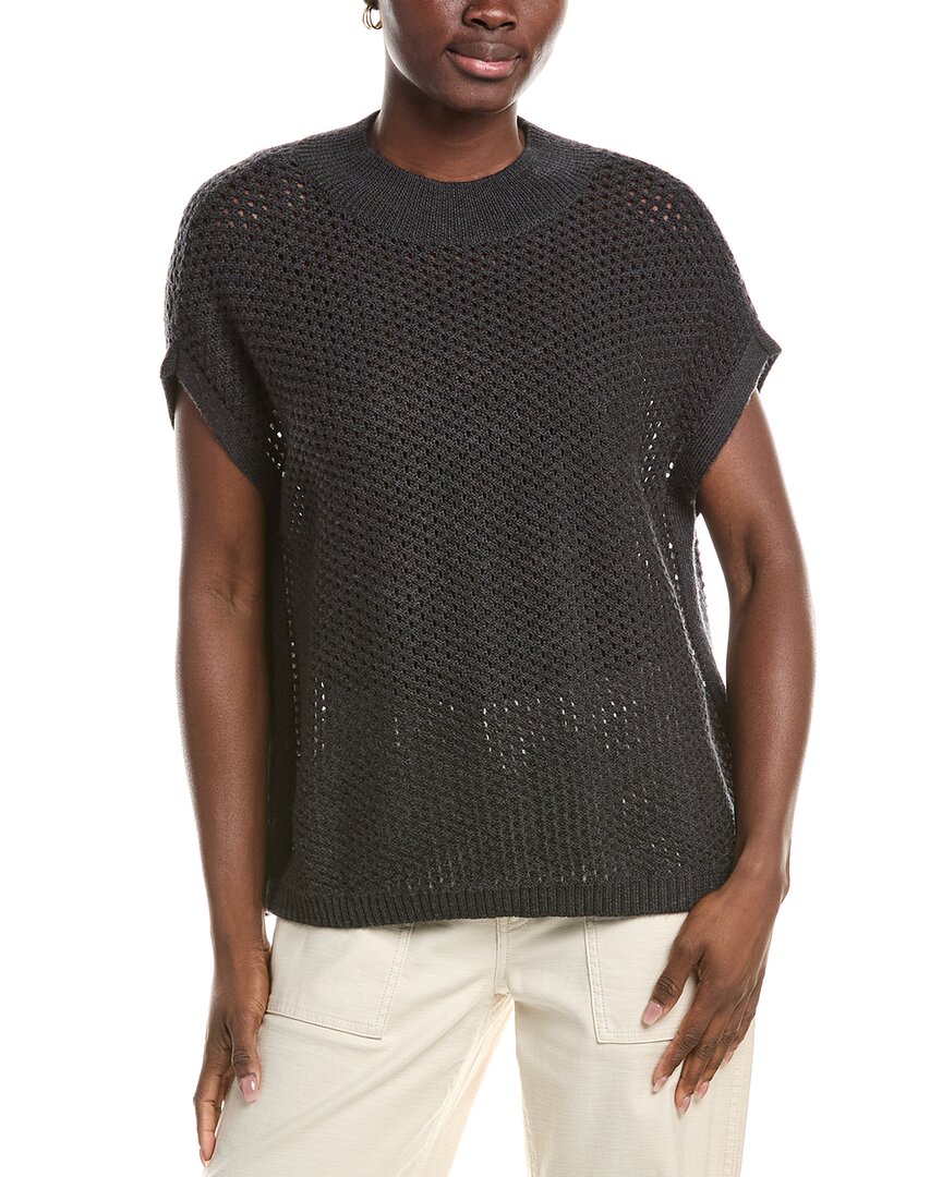 Eileen Fisher Mock Neck Wool Square Sweater