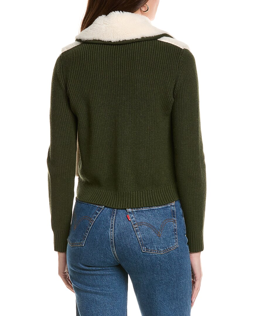 Hannah Rose Sherpa Full Zip Shaker Cashmere-Blend Jacket