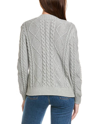 Hannah Rose Cable Full Zip Cashmere-Blend Cardigan