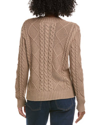 Hannah Rose Cable Full Zip Cashmere-Blend Cardigan