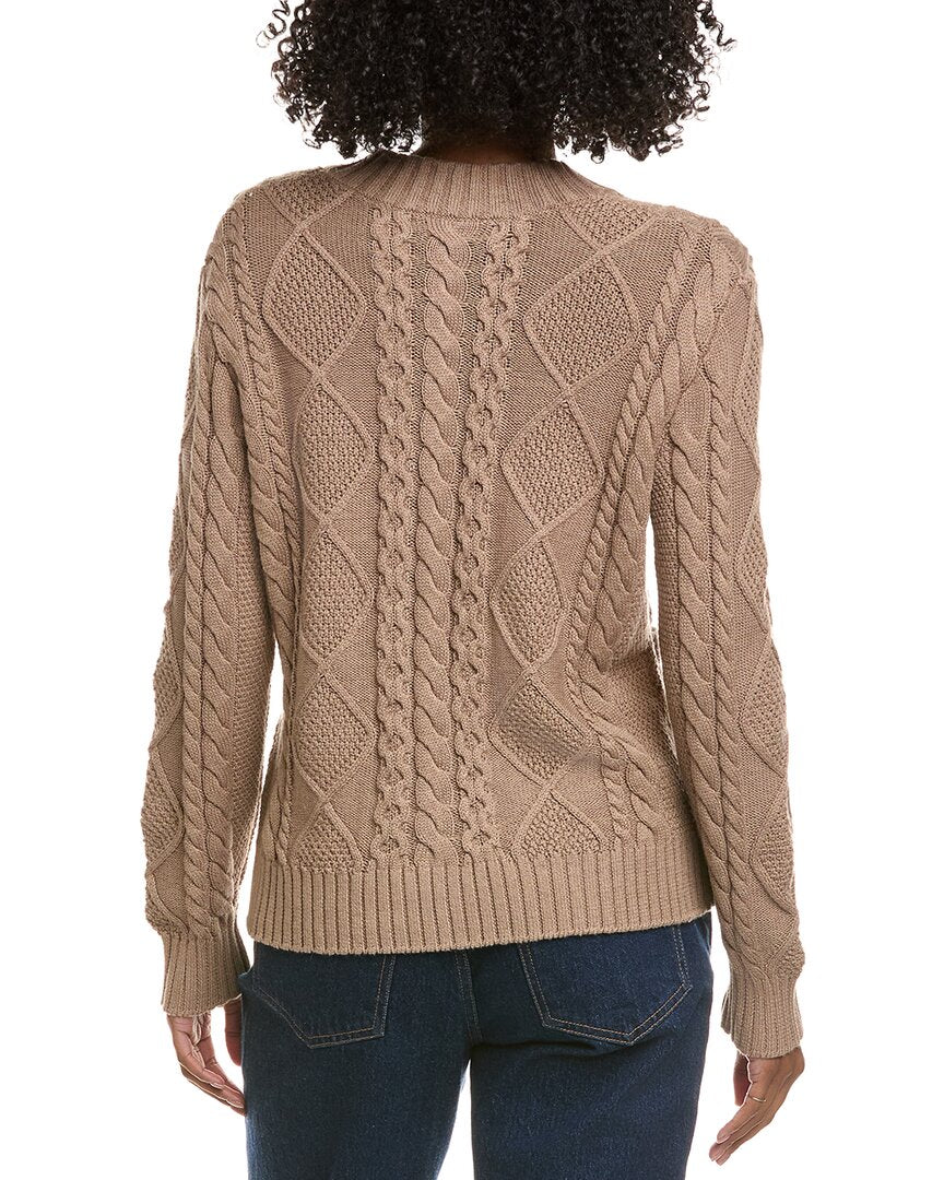Hannah Rose Cable Full Zip Cashmere-Blend Cardigan