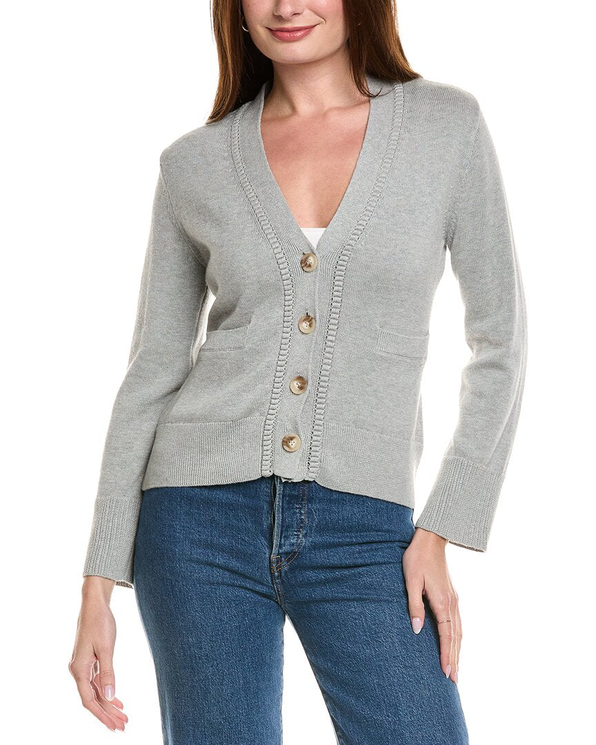 Hannah Rose Cinched Waist Button Cashmere-Blend Cardigan
