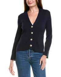 Hannah Rose Cinched Waist Button Cashmere-Blend Cardigan