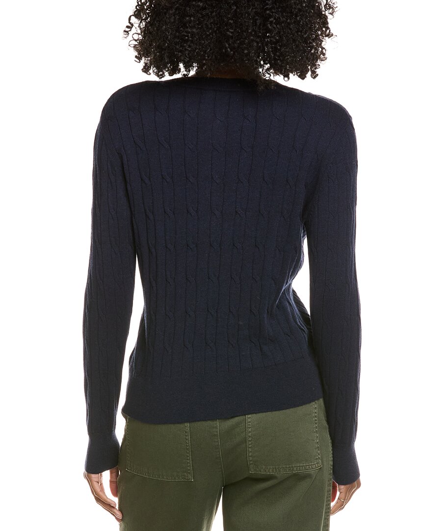Hannah Rose Classic Cable Full Button Cashmere-Blend Cardigan