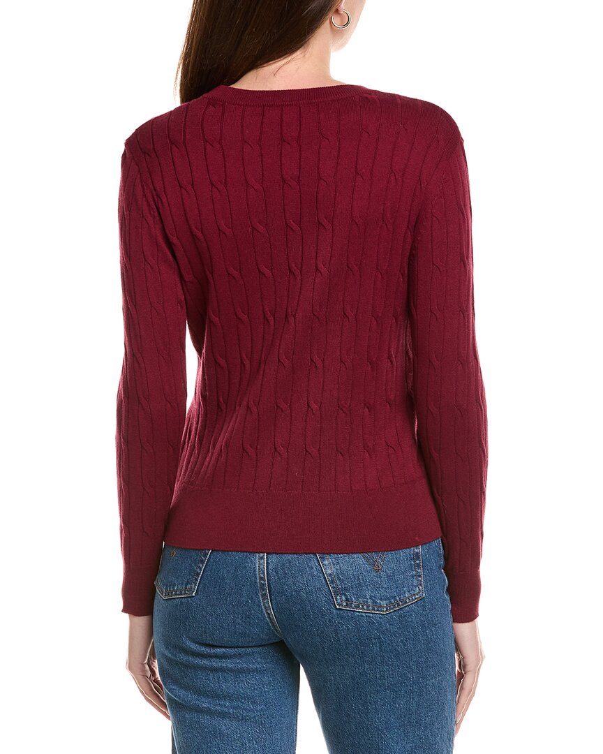 Hannah Rose Classic Cable Full Button Cashmere-Blend Cardigan