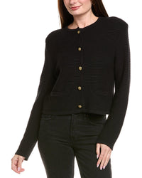 Hannah Rose Textured Crop Cashmere-Blend Jacket