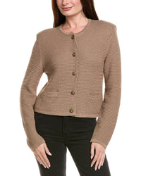 Hannah Rose Textured Crop Cashmere-Blend Jacket