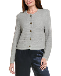 Hannah Rose Textured Crop Cashmere-Blend Jacket