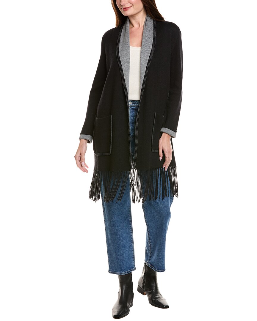 Hannah Rose Long Fringe Cashmere-Blend Cardigan