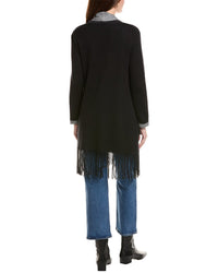 Hannah Rose Long Fringe Cashmere-Blend Cardigan