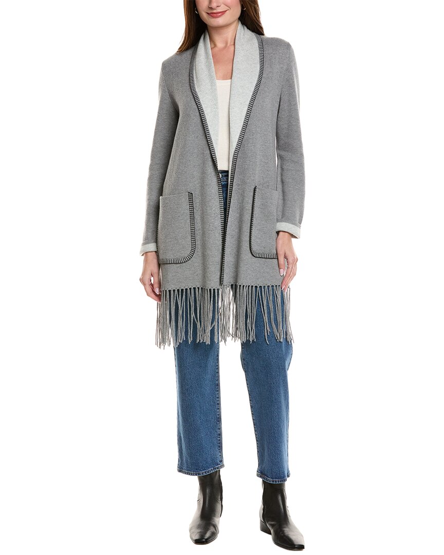 Hannah Rose Long Fringe Cashmere-Blend Cardigan