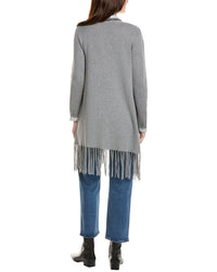 Hannah Rose Long Fringe Cashmere-Blend Cardigan