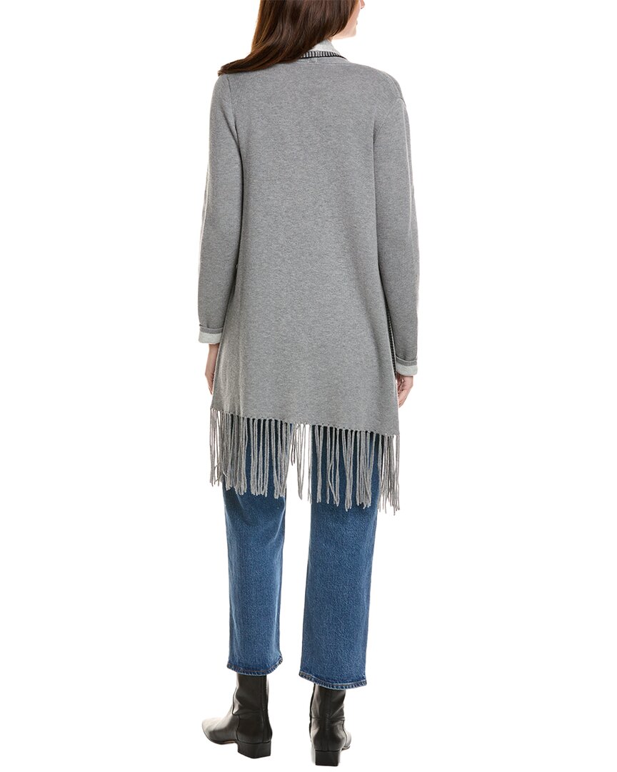 Hannah Rose Long Fringe Cashmere-Blend Cardigan