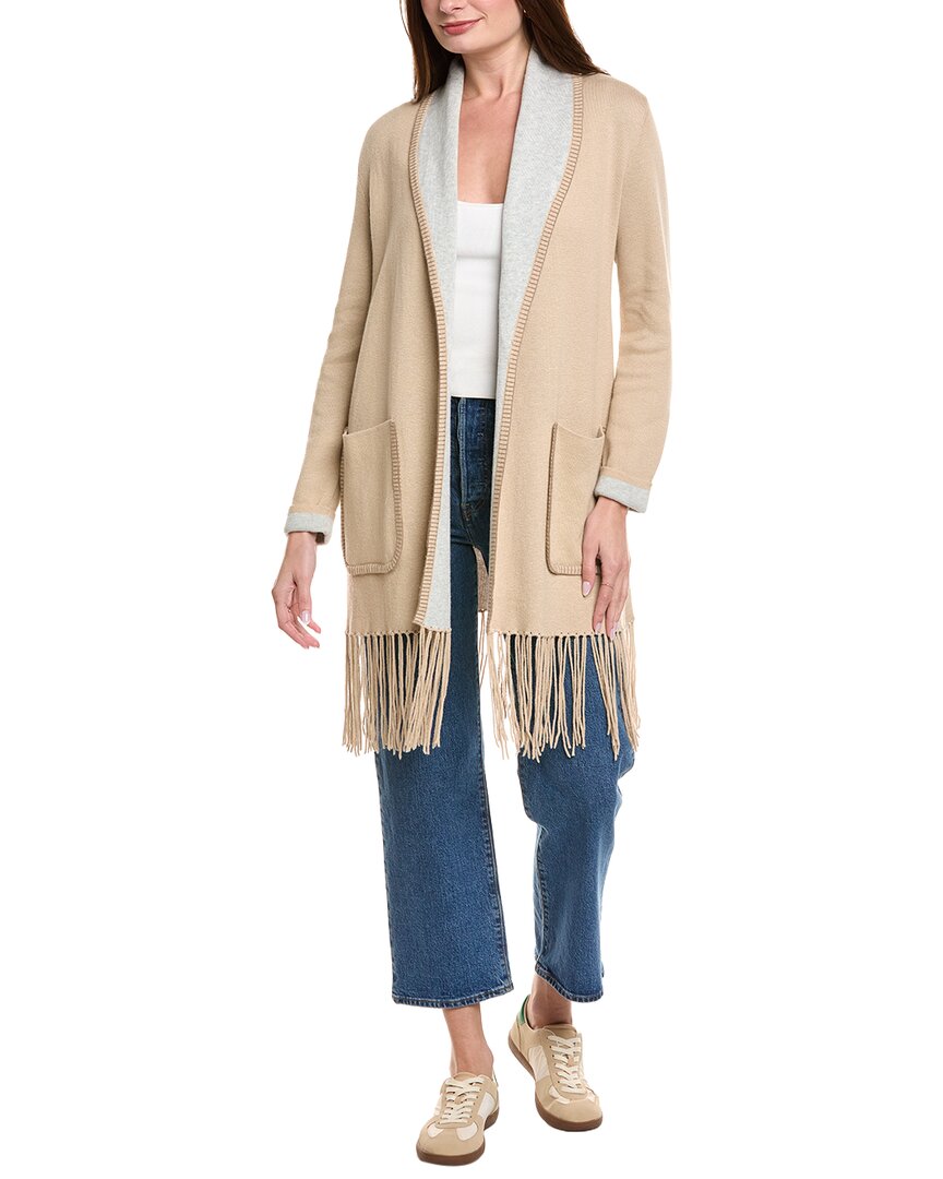 Hannah Rose Long Fringe Cashmere-Blend Cardigan