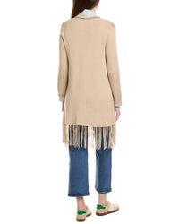 Hannah Rose Long Fringe Cashmere-Blend Cardigan