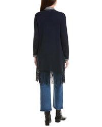 Hannah Rose Long Fringe Cashmere-Blend Cardigan