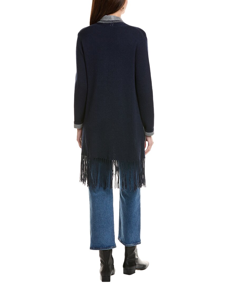 Hannah Rose Long Fringe Cashmere-Blend Cardigan