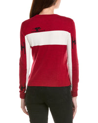 Hannah Rose Powder Intarsia Crewneck Cashmere-Blend Sweater
