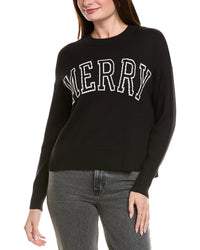 Hannah Rose Merry Crewneck Cashmere-Blend Sweater
