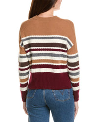 Hannah Rose Stripe Crewneck Wool & Angora-Blend Sweater