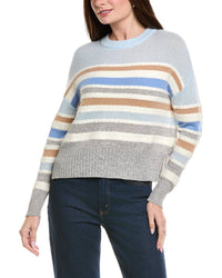 Hannah Rose Stripe Crewneck Wool & Angora-Blend Sweater