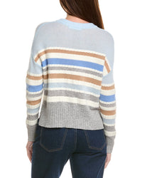 Hannah Rose Stripe Crewneck Wool & Angora-Blend Sweater