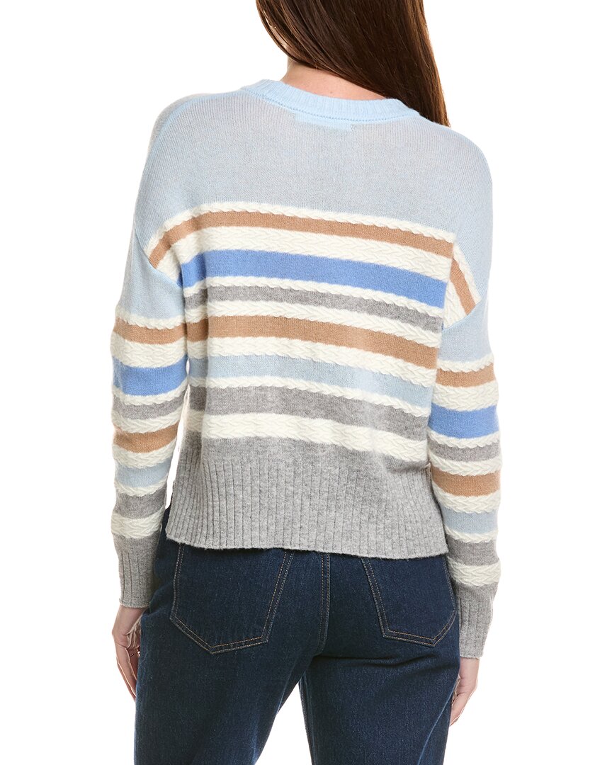 Hannah Rose Stripe Crewneck Wool & Angora-Blend Sweater