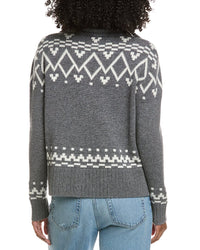 Hannah Rose Fairisle Wool & Cashmere-Blend 1/2-Zip Pullover