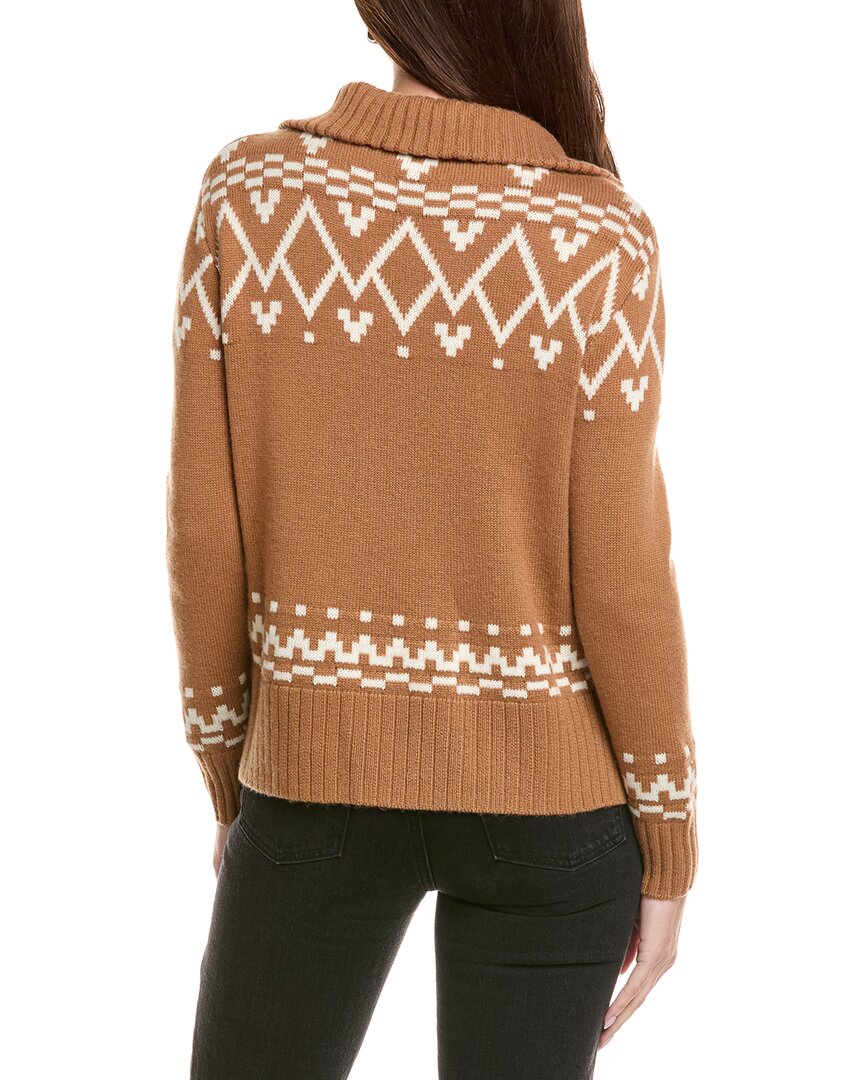 Hannah Rose Fairisle Wool & Cashmere-Blend 1/2-Zip Pullover
