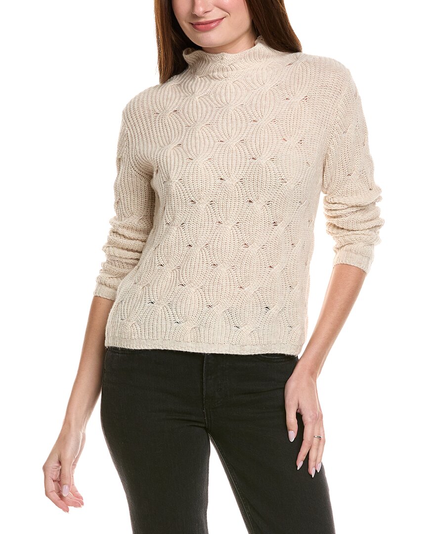 Hannah Rose Shaker Cable Funnel Neck Wool & Cashmere-Blend Sweater