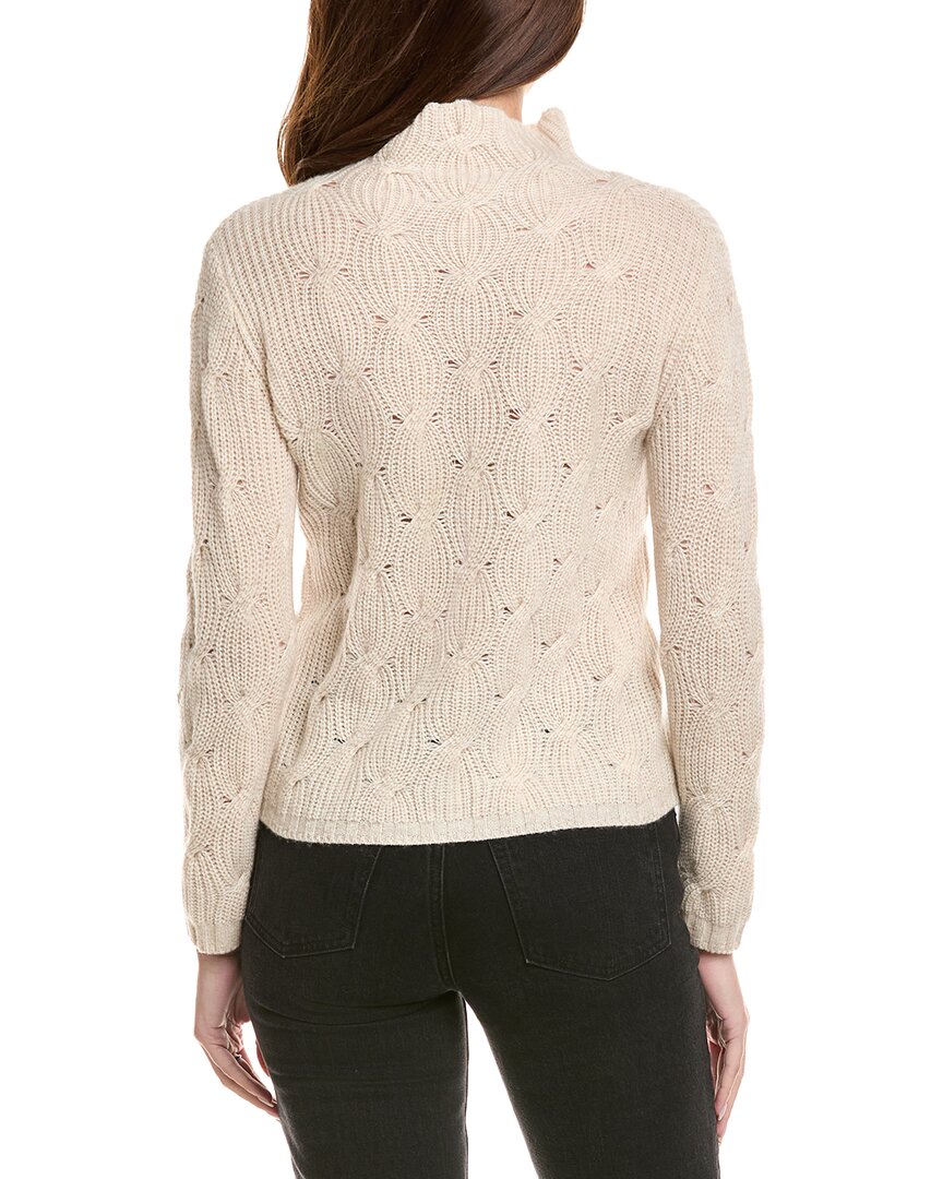Hannah Rose Shaker Cable Funnel Neck Wool & Cashmere-Blend Sweater