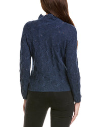 Hannah Rose Shaker Cable Funnel Neck Wool & Cashmere-Blend Sweater