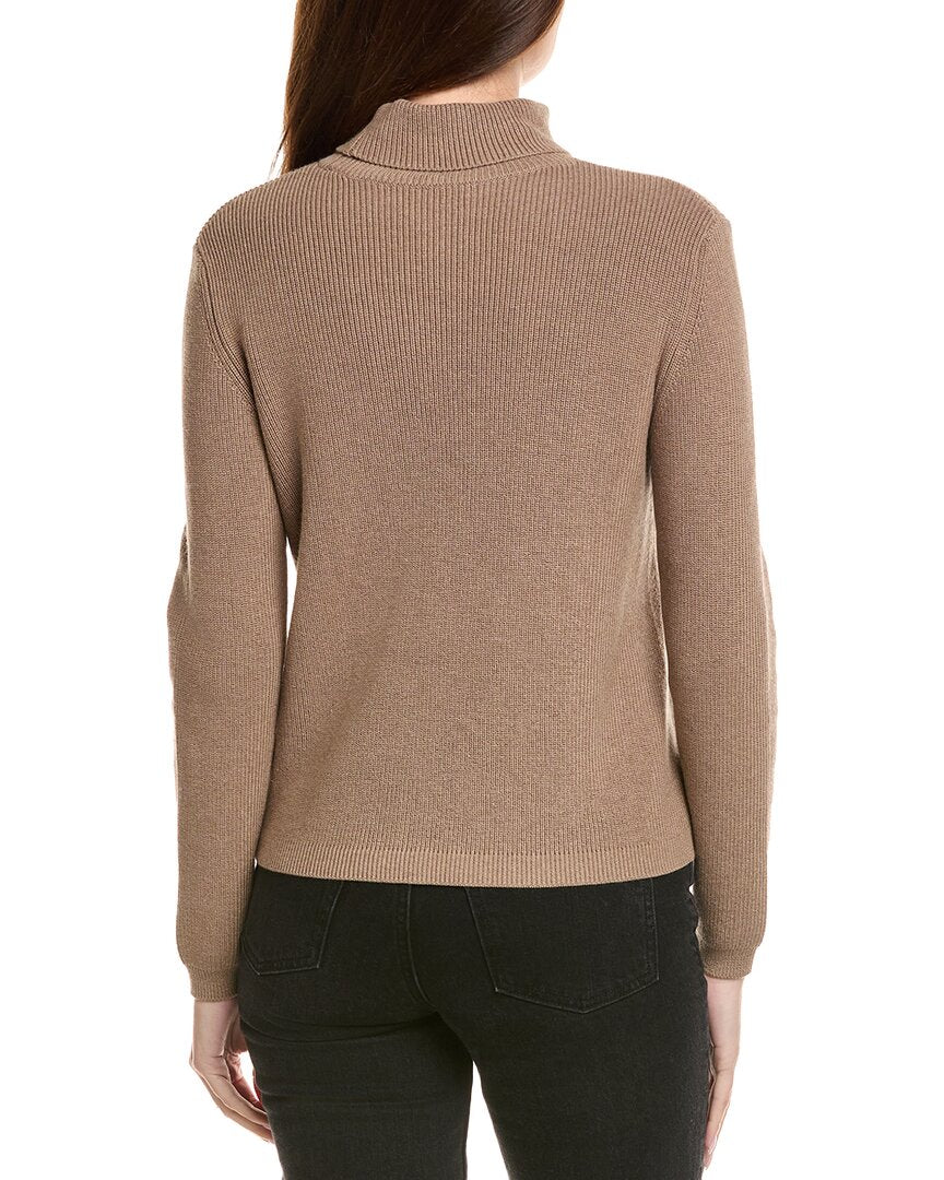 Hannah Rose Shaker Turtleneck Cashmere-Blend Sweater