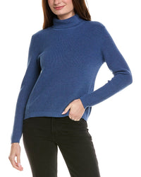 Hannah Rose Shaker Turtleneck Cashmere-Blend Sweater