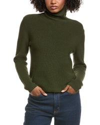 Hannah Rose Shaker Turtleneck Cashmere-Blend Sweater