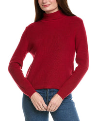 Hannah Rose Shaker Turtleneck Cashmere-Blend Sweater