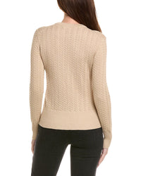 Hannah Rose Vertical Cable Cashmere-Blend Pullover