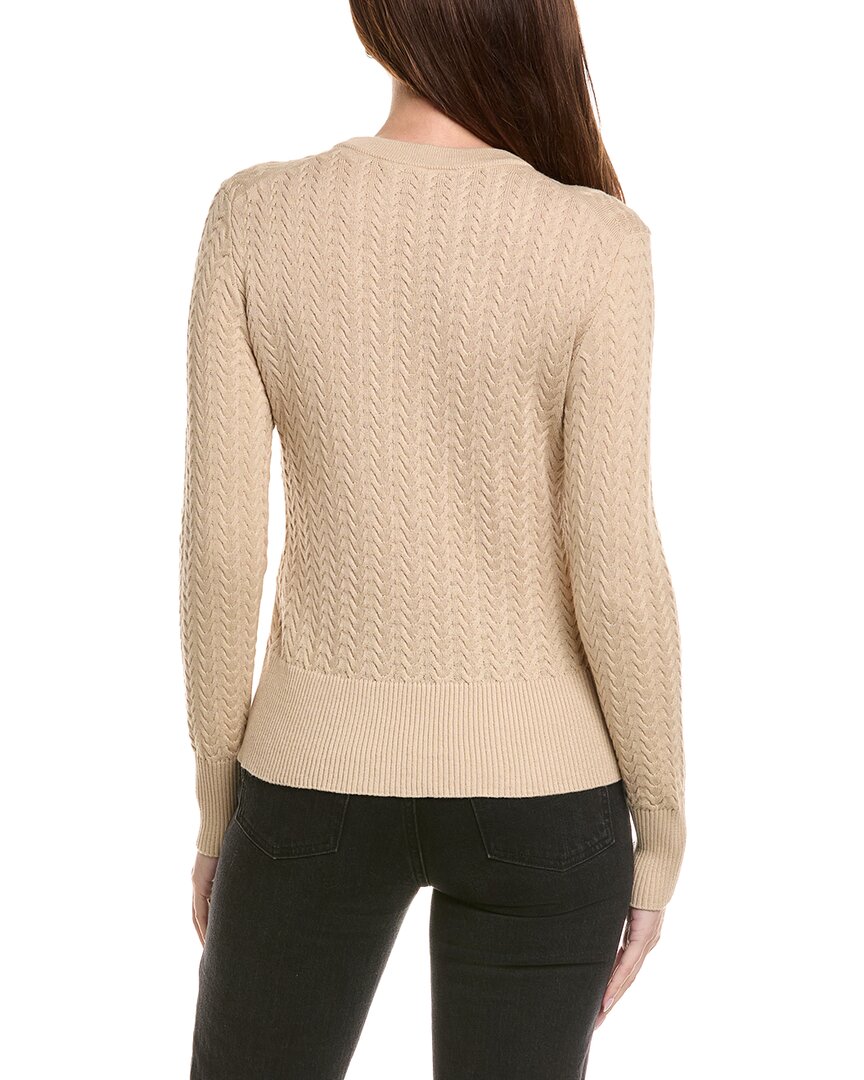 Hannah Rose Vertical Cable Cashmere-Blend Pullover