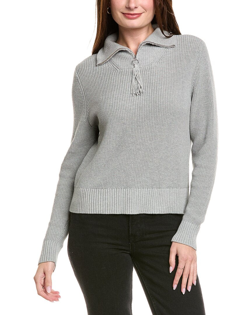 Hannah Rose Shaker Sailor Neck Cashmere-Blend Pullover