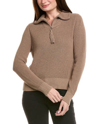 Hannah Rose Shaker Sailor Neck Cashmere-Blend Pullover