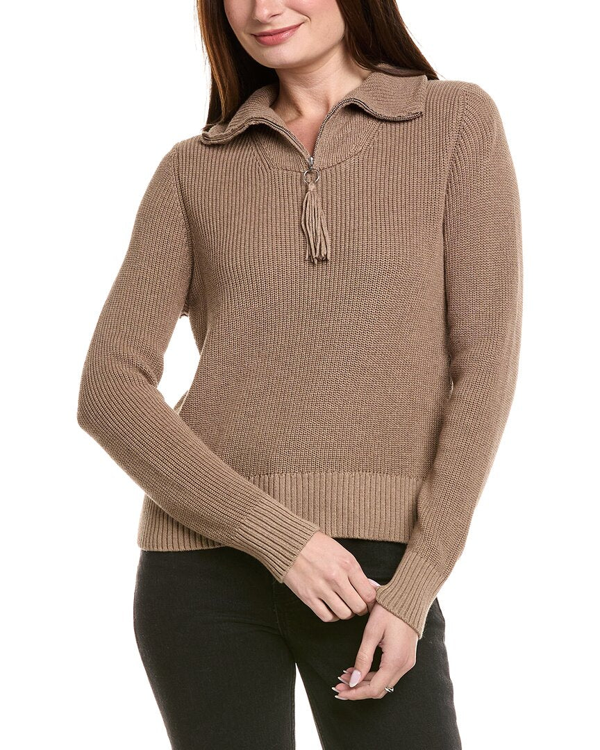 Hannah Rose Shaker Sailor Neck Cashmere-Blend Pullover