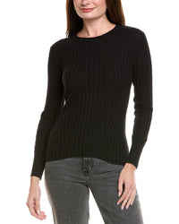 Hannah Rose Rib Crewneck Cashmere-Blend Sweater